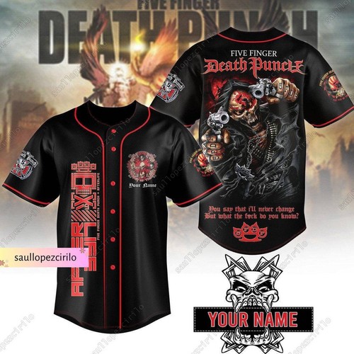 Five Finger Death Punch Trikot, Heavy Metal Baseball Shirt