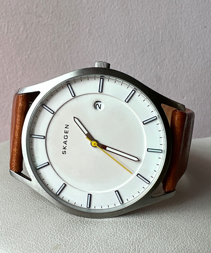 SKAGEN HOLST SKW6282 MEN’S WATCH ORIGINAL BROWN LEATHER BAND SOLD OUT EVERYWHERE - Picture 8 of 24