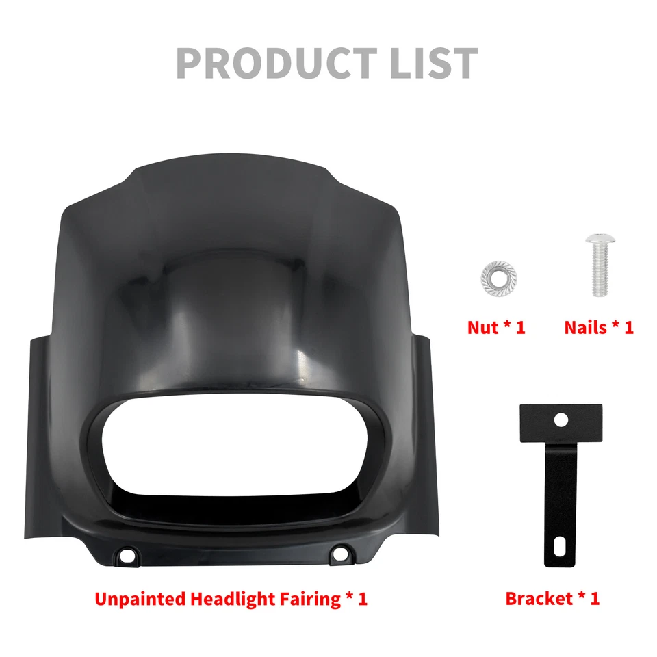 Máscara de carenado de faros sin pintar capucha para Harley Softail M8 Fat Bob 18-2023 Foto 2 de 4