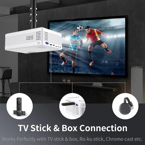 Proyector YEZMEK Mini Proyector 20000K Nativo 1080P Colores 16.7M Full HD AK-01 - Imagen 4 de 7