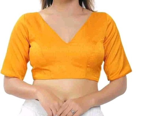 Designer Banarsi silk V Neck Back open party wear /House wear Saree Blouse - Picture 7 of 12