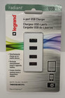 NEW PASS & SEYMOUR Legrand Quad 4 USB In-Wall Charging Outlet White TM8USB4WCCV4