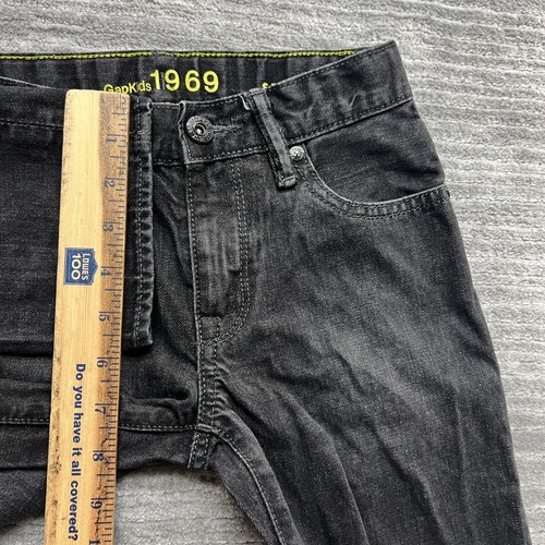 Gap Jeans Size 10 Slim Youth Straight Stretch Mid Rise Black Denim - Picture 7 of 10