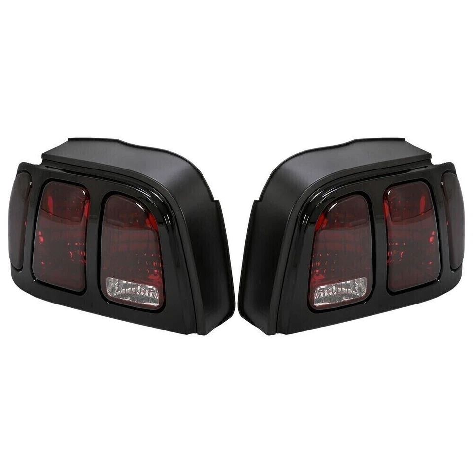 Par de luces traseras de freno negras rojas para Ford Mustang 1994 1995 1997 1998 izquierda y derecha Foto 3 de 4