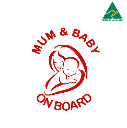 Mum and Baby on Board Vinyl Decal Sticker 11.5 cm x 14 cm - Picture 6 of 16