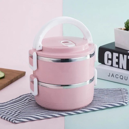 Lunch Box Acciaio Inox Termico Bento Box Multiuso Antiperdite Portatile - Foto 17 di 27