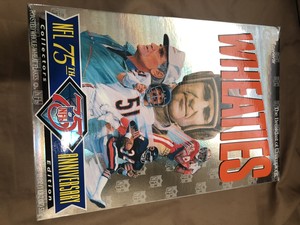 Vintage-Wheaties-NFL-75th-Anniversary-Shiny-Silver-Cereal-Box-FULL-UNOPENED