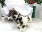 SHEEPSKIN RUG GENUINE BRITISH JACOB SOFT DENSE FUR LAMBSKIN CHAIR COVER BED J354
