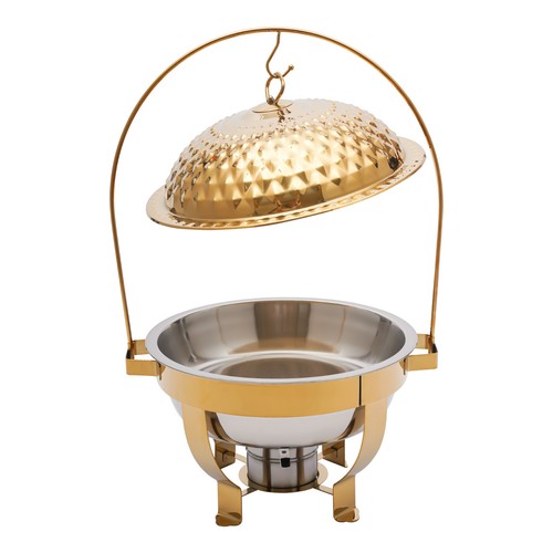 Edelstahl Chafer Chafing Dish Set Buffet Gastronomie Speisenwärmer & Deckel Gold - Bild 6 von 10