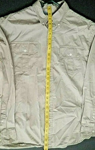 IVY CREW Men's Size L Button Down Long Sleeve Beige Shirt With Pockets - Picture 5 of 6
