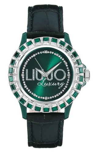 Womens Watch LIU JO Luxury BAGUETTE Genuine Leather Swarovski 10 Colors Lady DD - Picture 11 of 31