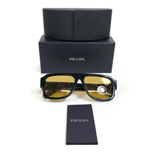 Prada Sunglasses SPR22Y 1AB-0B7 Black Violet Marble Frame w/ Light Yellow Lenses