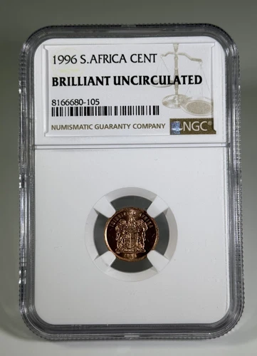 1996 SOUTH AFRICA CENT NGC BRILLIANT UNCIRCULATED