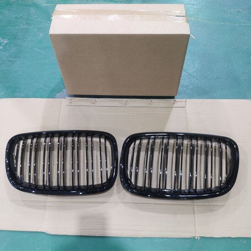 Gloss Black Front Kidney Grill Double Slat Fit For BMW X5 X6 E70 E71 2007-2013: - Bild 2 von 7