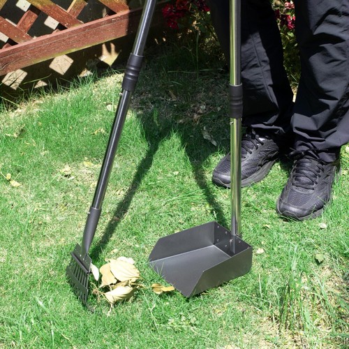 Dog Poop Tray and Rake Set, Pet Waste Removal Scoop with Long Handles - Picture 7 of 8