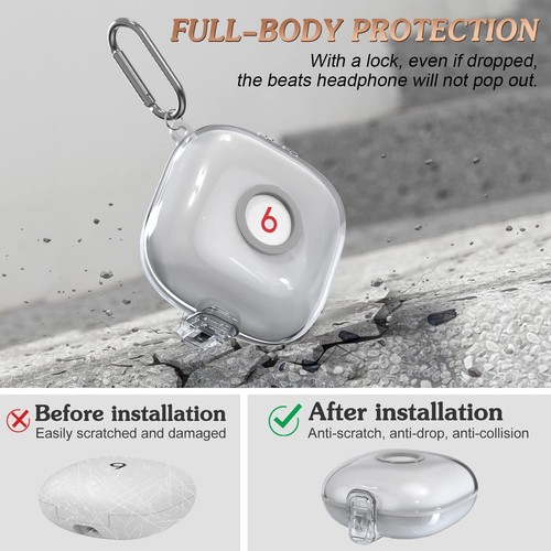 Funda transparente con cerradura para Beats Fit Pro a prueba de golpes con cordón antipérdida - Imagen 3 de 9