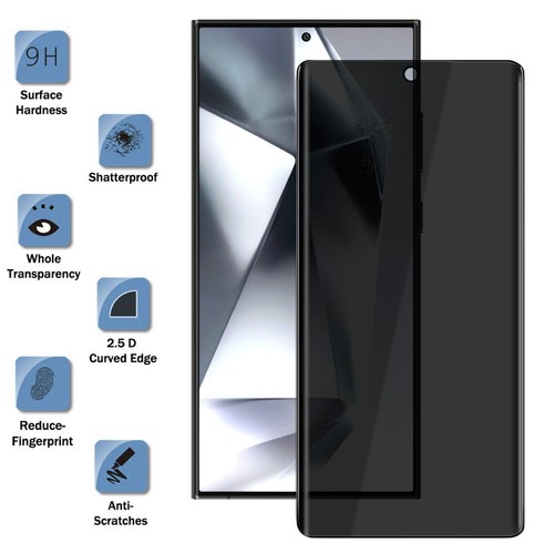 Privacy 9H Tempered Glass Screen Protector For Samsung Galaxy S24/Plus/S24 Ultra - Picture 23 of 30