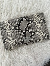 Tory Burch Carmen Embossed Clutch in Natural Snake Skin