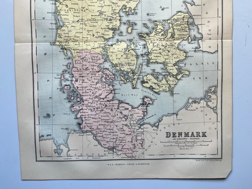 Antique map of Denmark Schleswig-Holstein Iceland Bornholm 1876 - Picture 3 of 6