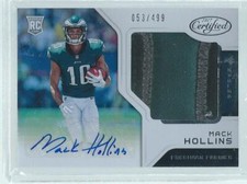 MACK HOLLINS 2017 PANINI CERTIFIED 3 COLOR PATCH AUTO RC #D /499