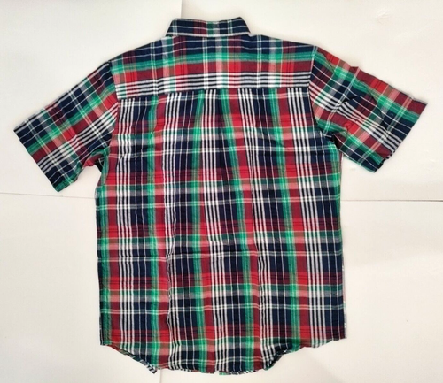 John Blair Men's Large Tall Multicolor Plaid Button Textured Cotton Shirt New - Picture 3 of 7