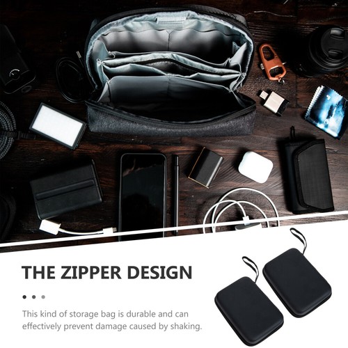 2 Pcs Hard Drive Storage Bag Travel Cable Organizer Wire Organiser - Afbeelding 3 van 12