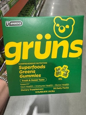 Gruns Superfoods Greens Gummies 35 Daily Packs Gut Immune Bone Support