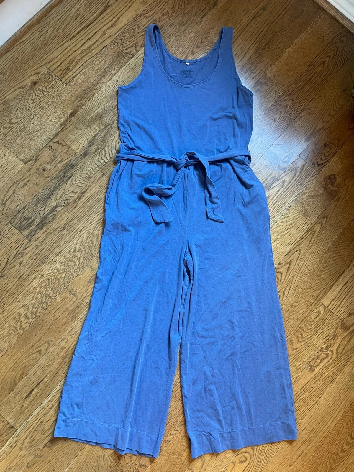 Patagonia Jumpsuit Women Small Wide Leg Sleeveless Belt Soft Organic Cotton Hike