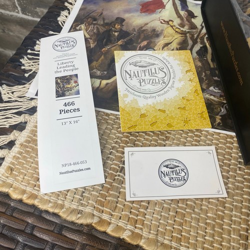 Nautilus Wooden Puzzle Liberty Leading The People Eugene Delacroix 466 piece  - Picture 15 of 17