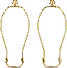 Brass 8 Inch Lamp Harp - 2 Set, Detachable Shade Holder for Table Floor Lamps,