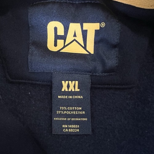 CAT Caterpillar Sudadera con Capucha Bordada Adulto 2XL Negra Sudadera Peso Pesado - Imagen 7 de 10