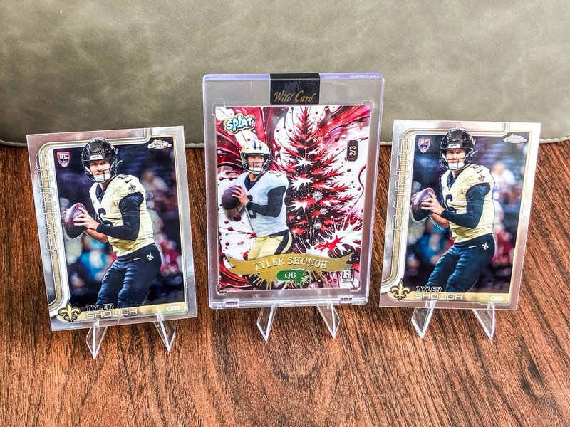 Tyler Shough 3 Card Rookie Lot - 2025 Topps Chrome (2x) & Wild Card Splat 2/3 🔥