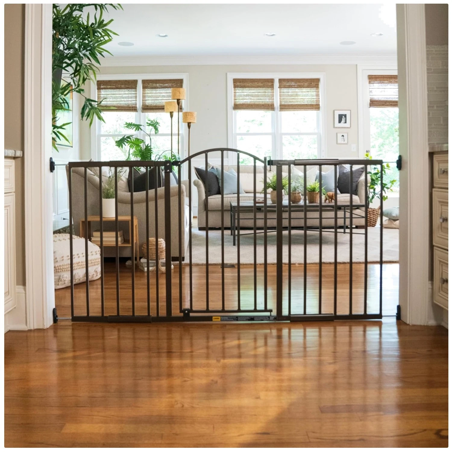 Bronze Metal Gate for Kids & Pets, 44"-72" Wide, 36" Tall