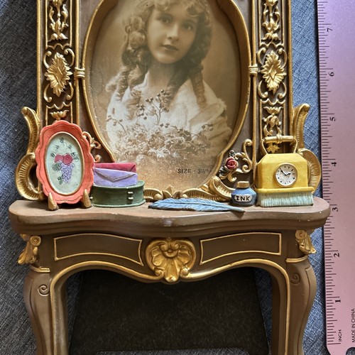 Vintage Victorian Dresser Shaped Photo Frame Floral Design Gold Ornate ✨ - Picture 3 of 6