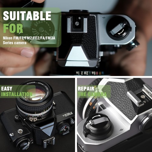 Film Rewind Knob Repair Assembly for Nikon film cameras FM FE FM2 FE2 FA FM3A - Picture 5 of 11