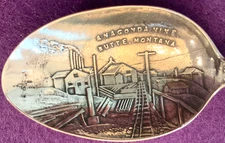 Anaconda Mine Butte Montana Indian Chief Arrow Canoe Sterling Souvenir Spoon 32g