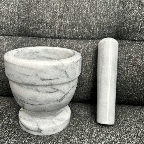 Marble Stone Mortar and Pestle Set - Picture 2 of 5