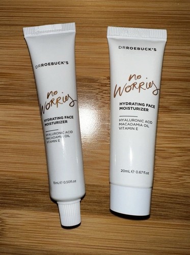 Dr Roebuck’s No Worries Hydrating Moisturizers With Hyaluronic Acid. Travel Size
