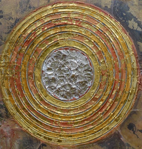 Abstraktes, unikates Leinwandbild "ATLAS", mit Blattgoldveredlung. 140x100x4 - Bild 9 von 15