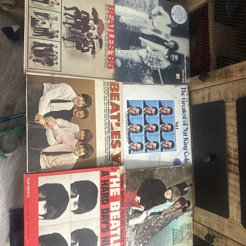 6 Vinyl Record Lot The Beatles Rolling Stones 2 Others Records Good Sleeve W 1K