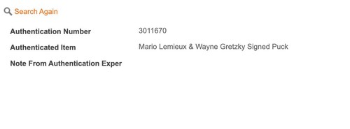 WAYNE GRETZKY & MARIO LEMIEUX Autographed PUCK w/COA (TSA) + FREE SHIPPING! - Picture 7 of 7