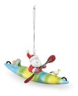 Santa on Kayak Christmas Ornament Holiday Tree Decoration