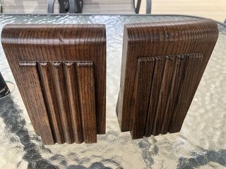 Lovely Vintage Art Deco Solid Wood Bookends