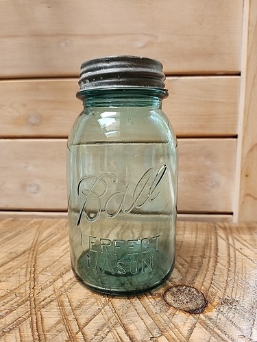BALL NUMBER "11" Mason JAR with Zinc LID Vintage Blue Aqua - Picture 2 of 8