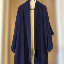 Pure Silk Navy Blue Kimono Single Crest Formal    Size/  Used