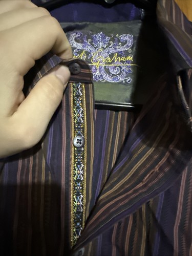 Robert Graham Hemd Gr. L Southwestern gestreift Blumen Flip Cuff mehrfarbig - Bild 8 von 11