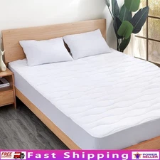 Waterproof Mattress Pad 100 Cotton Soft Breathable Quilted Protector Mattress US