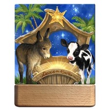 Glow Decor 350356 Night Light & Plaque - LED - Holy Night - 7 in.