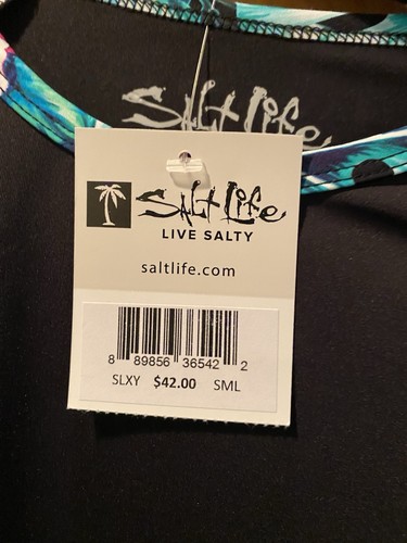 Salt Life Girl’s Black Tropical Long Sleeve SLX (Drifit) Shirt NWT Size S - Picture 2 of 3