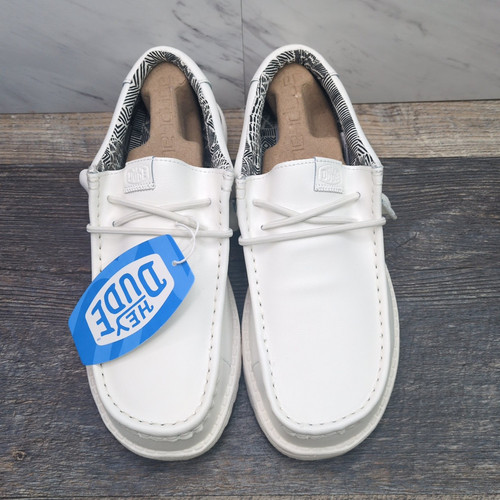 Hey Dude Wally Mono Leder weiß Slipper Schuhe 40632-100 Herren Größe 8 - Bild 3 von 11